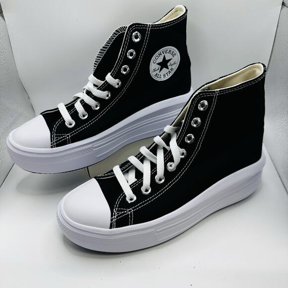 Converse Chuck Taylor All Star High Move Black White Size 8 WOMENS 568497C - Picture 3 of 7